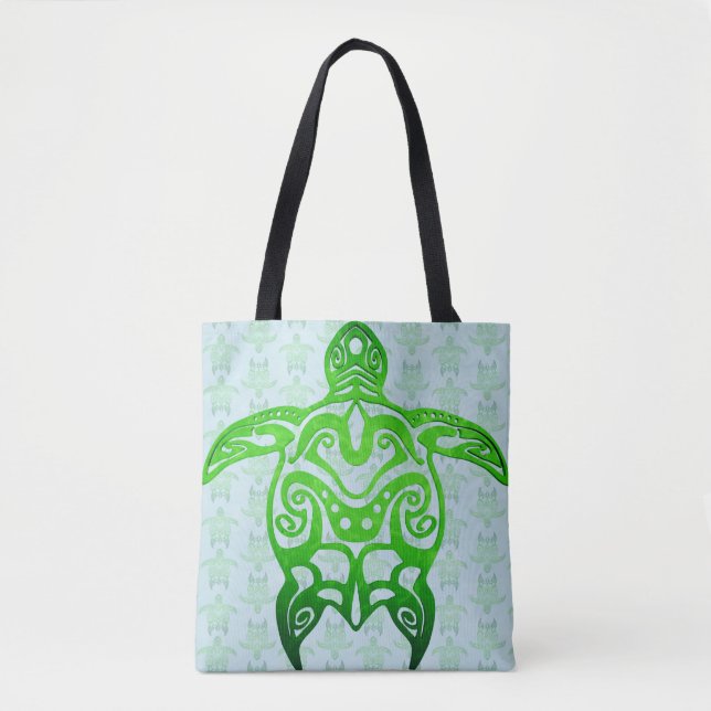 Tribal Sea Turtle Honu Tote Bag (Front)