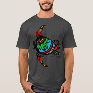 Tribal Sea Turtle Multi colour HORTA ACORES T-Shirt