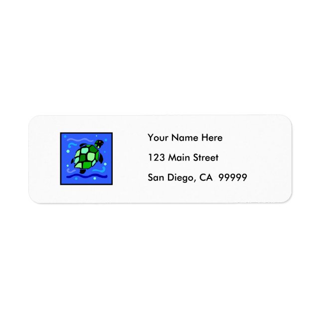 Tribal Sea Turtle Return Address Label (Front)