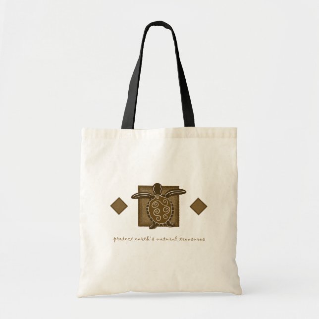 Tribal Sea Turtle Tote Bag (Front)