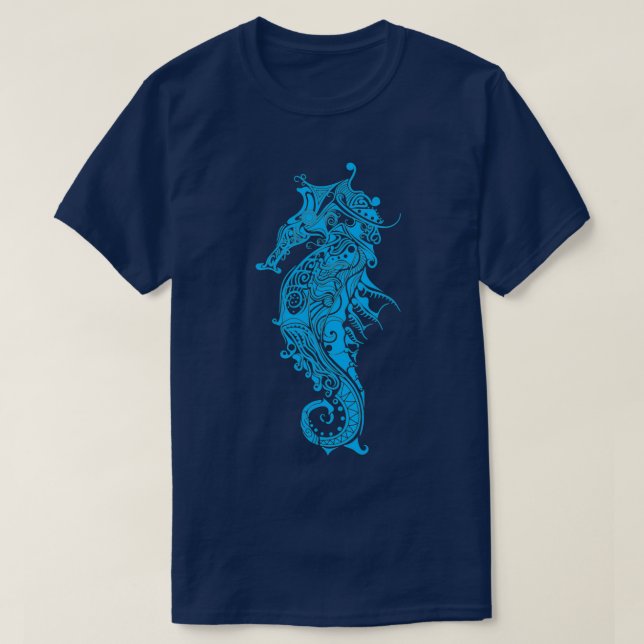 Tribal Seahorse Shirt Seahorse Lovers Shirt Seahor (Design Front)