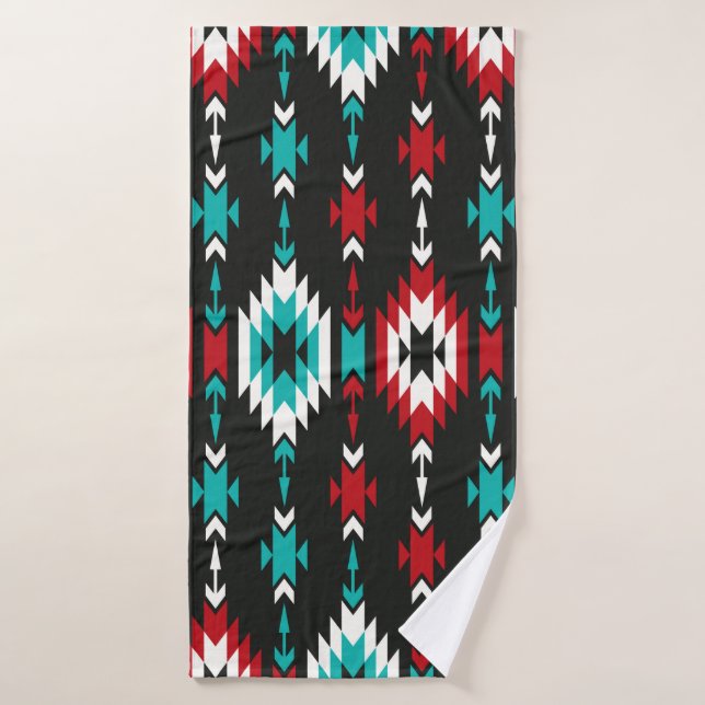 Tribal seamless colorful geometric pattern. Ethnic Bath Towel (Bath Towel)