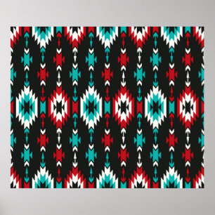 Tribal seamless colorful geometric pattern. Ethnic Poster