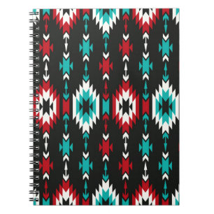 Tribal seamless colourful geometric pattern. Ethni Notebook