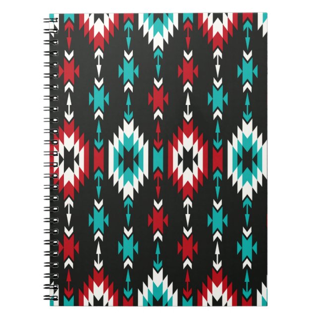 Tribal seamless colourful geometric pattern. Ethni Notebook (Front)