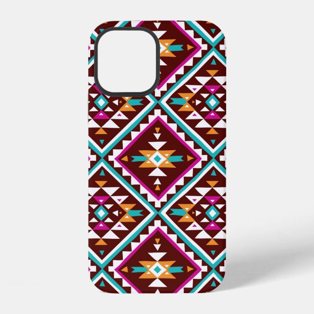 Tribal seamless colourful geometric pattern iPhone case (Back)