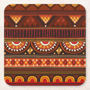 Tribal seamless design for various uses. square paper coaster
