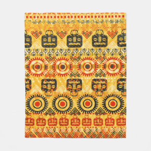 Tribal seamless pattern fleece blanket