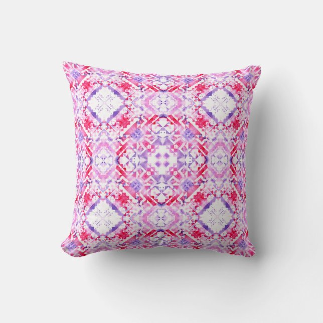 Tribal seamless pattern. Hand-painted grunge water Cushion (Front)