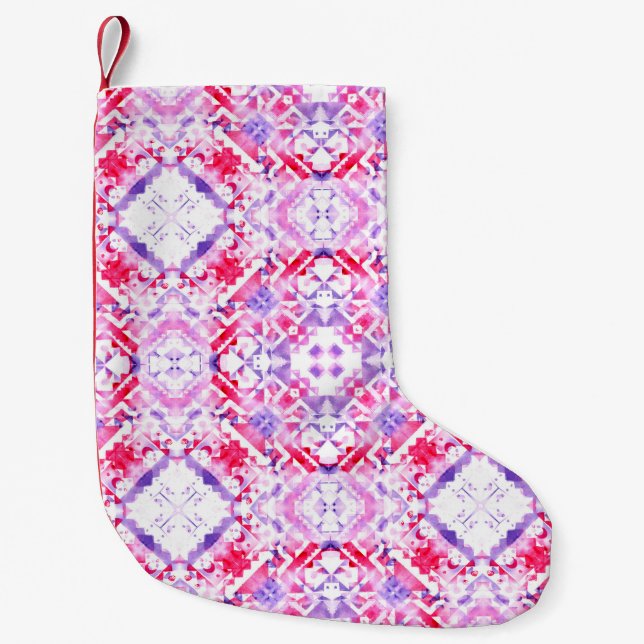 Tribal seamless pattern. Hand-painted grunge water Small Christmas Stocking (Front)