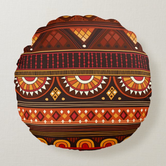 Tribal seamless pattern.  round cushion (Front)