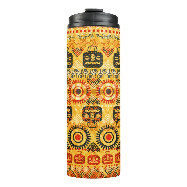 Tribal seamless pattern thermal tumbler (Front)