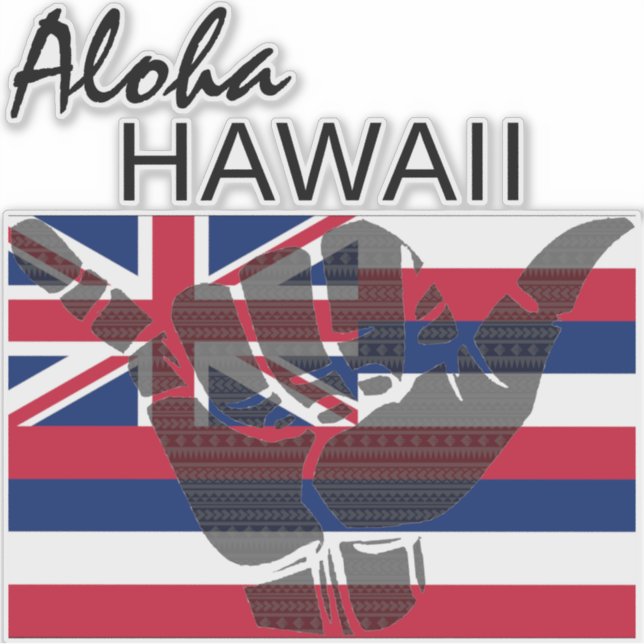 TRIBAL SHAKA (HANG LOOSE) ALOHA HAWAII HIFLAG BG (Front)