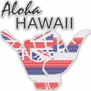 TRIBAL SHAKA (HANG LOOSE) ALOHA HAWAII HIFLAG TRBL