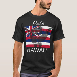 TRIBAL SHAKA (HANG LOOSE) HAWAII FLAG BG T-Shirt