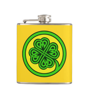 Tribal Shamrock custom flask
