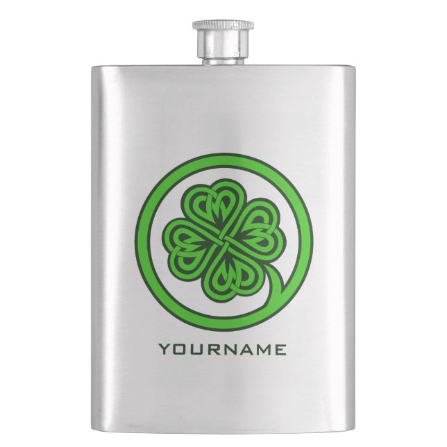 Tribal Shamrock custom flask (Front)