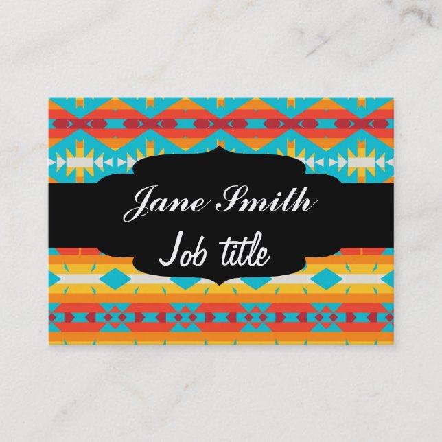 Tribal shapes rows business card (Front)