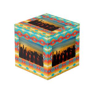 Tribal shapes rows cube