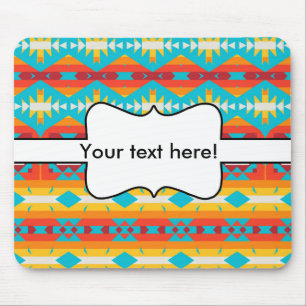 Tribal shapes rows mouse pad