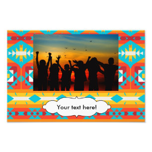 Tribal shapes rows photo print