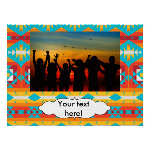 Tribal shapes rows poster