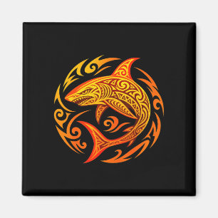 Tribal shark design magnet