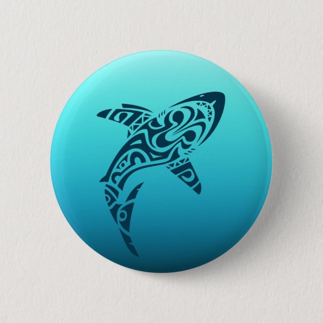Tribal Shark Tattoo 6 Cm Round Badge (Front)