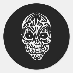 Tribal Skull Classic Round Sticker