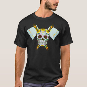 Tribal Skull Dual Axe 3 T-Shirt