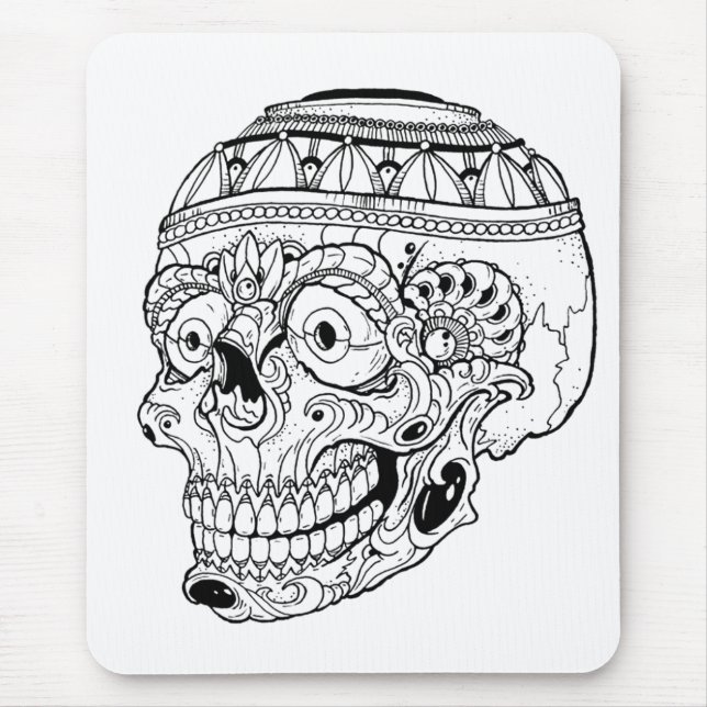 Tribal Skull Mouse Pad (Front)