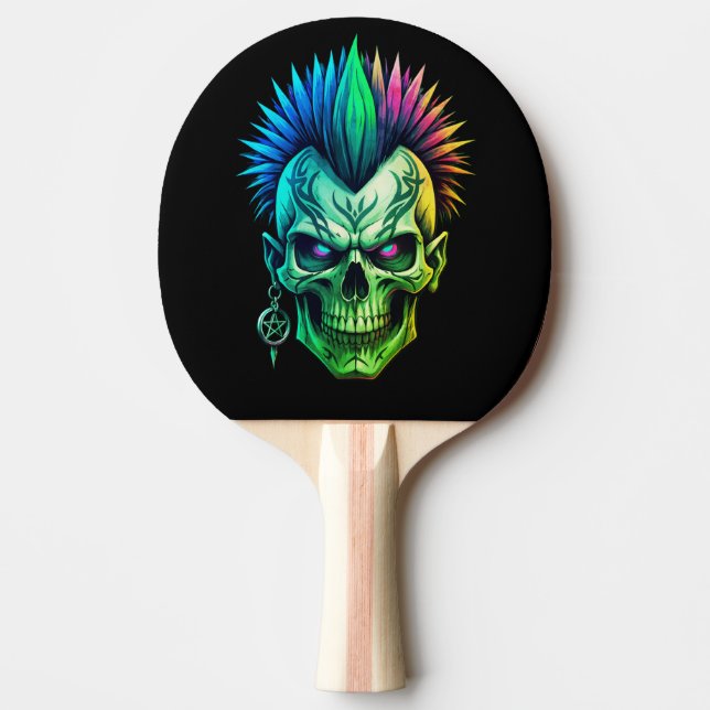 Tribal Skull Ping Pong Paddle (Front)