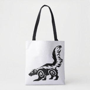 Tribal Skunk Tattoo Design Tote Bag