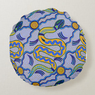 Tribal Snake Round Cushion