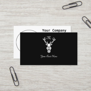 Tribal Snow Stag White Silhouette Business Card