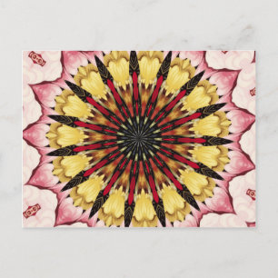 Tribal Spears and Fading Hearts Mandala Postcard