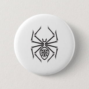 tribal spider design 6 cm round badge