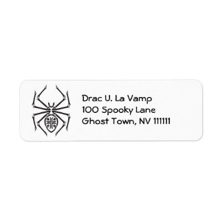 tribal spider design return address label