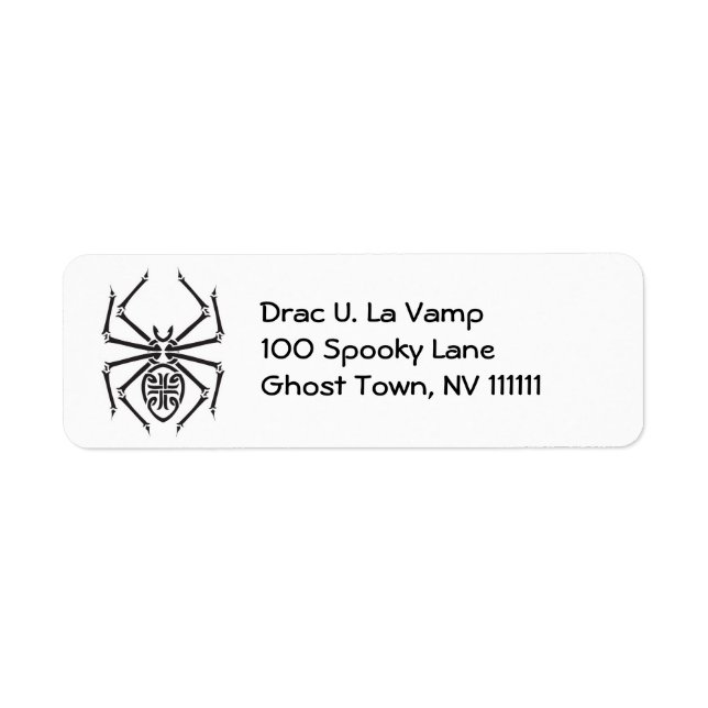 tribal spider design return address label (Front)