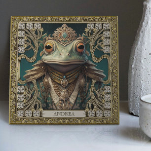 Tribal Spirit Frog Customisable Art Altarpiece Ceramic Tile