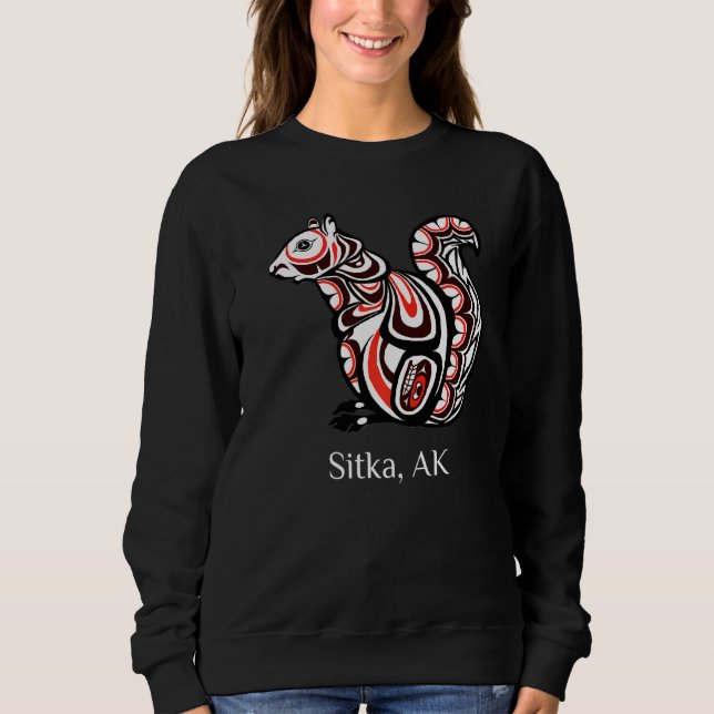 Tribal Squirrel Sitka Alaska Native American Haida Sweatshirt (Front)