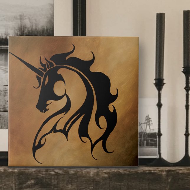 Tribal Stone Unicorn Ceramic Tile (Creator Uploaded)
