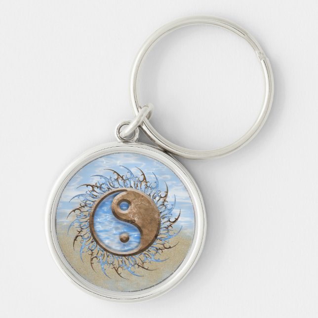 Tribal Stone & Water Yin Yang Key Ring (Front)
