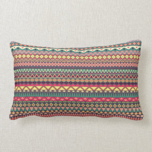 Tribal striped abstract pattern design lumbar cushion