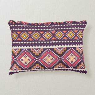 Tribal striped, geometric seamless pattern. decorative cushion