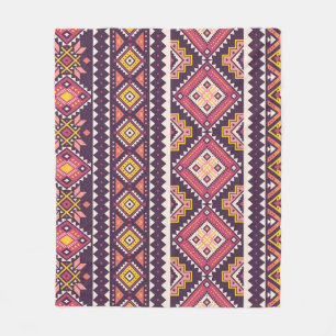 Tribal striped, geometric seamless pattern. fleece blanket