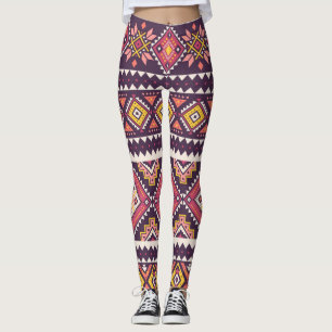 Tribal striped, geometric seamless pattern. leggings