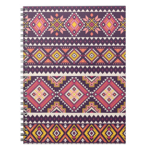 Tribal striped, geometric seamless pattern. notebook