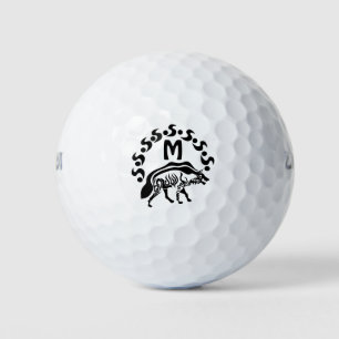 Tribal Striped Hyena Monogram Golf Balls