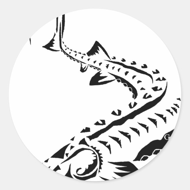 Tribal Sturgeon - Shovelnose Classic Round Sticker (Front)